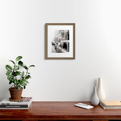 Perfect Pink Bubble Gum Llama taking a New York Taxi black and white photograph Framed Art Print Gallery Image 53