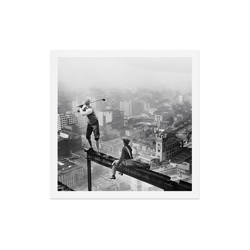 Tough Par Four - Golf Game at 1000 feet black and white photograph Art Print Gallery Image 5