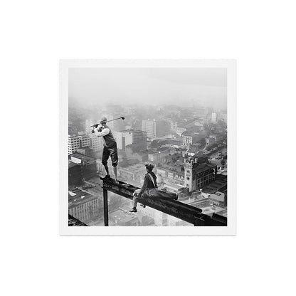 Tough Par Four - Golf Game at 1000 feet black and white photograph Art Print Gallery Image 5