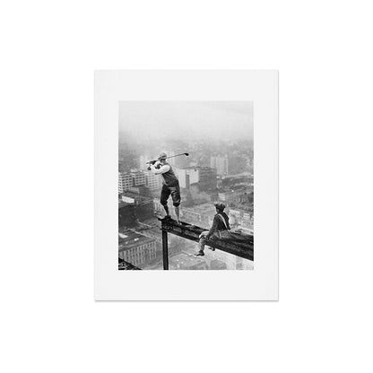 Tough Par Four - Golf Game at 1000 feet black and white photograph Art Print Gallery Image 6