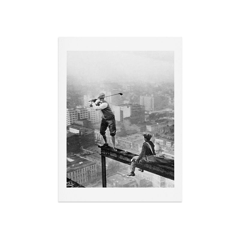 Tough Par Four - Golf Game at 1000 feet black and white photograph Art Print Gallery Image 9