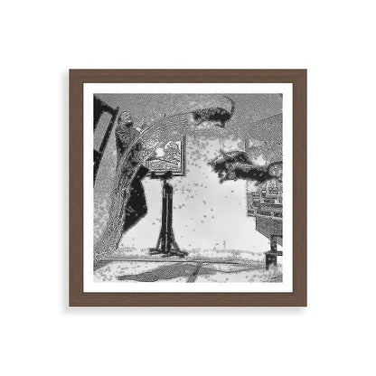 Dalí Atomicus, Salvador Dali painting with flying cats and water spurts surrealism / surrealist black and white photograph / photography by Philippe Halsman Framed Art Print Gallery Image 60