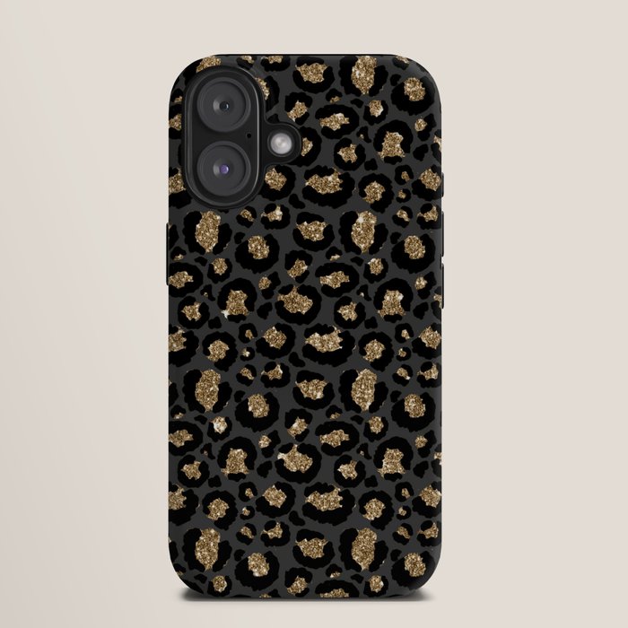 Black Gold Leopard Print Pattern iPhone Case Gallery Image 9