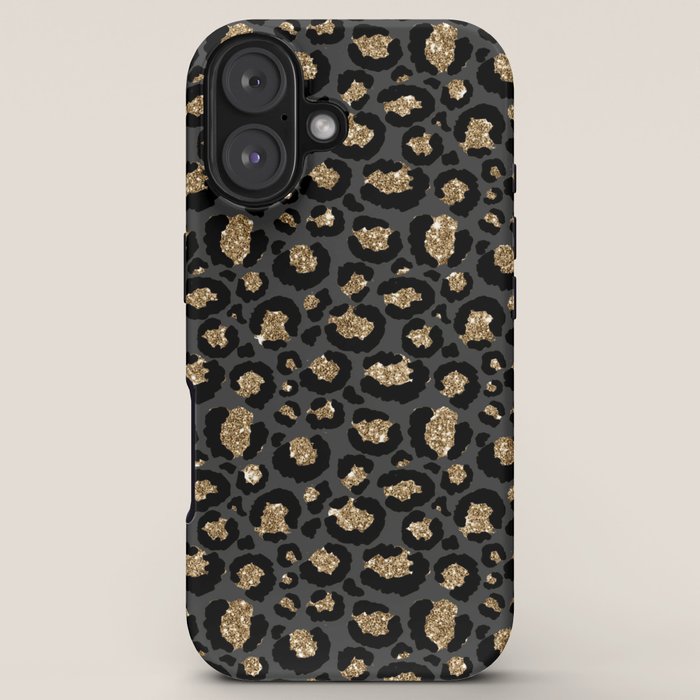 Black Gold Leopard Print Pattern iPhone Case Gallery Image 5