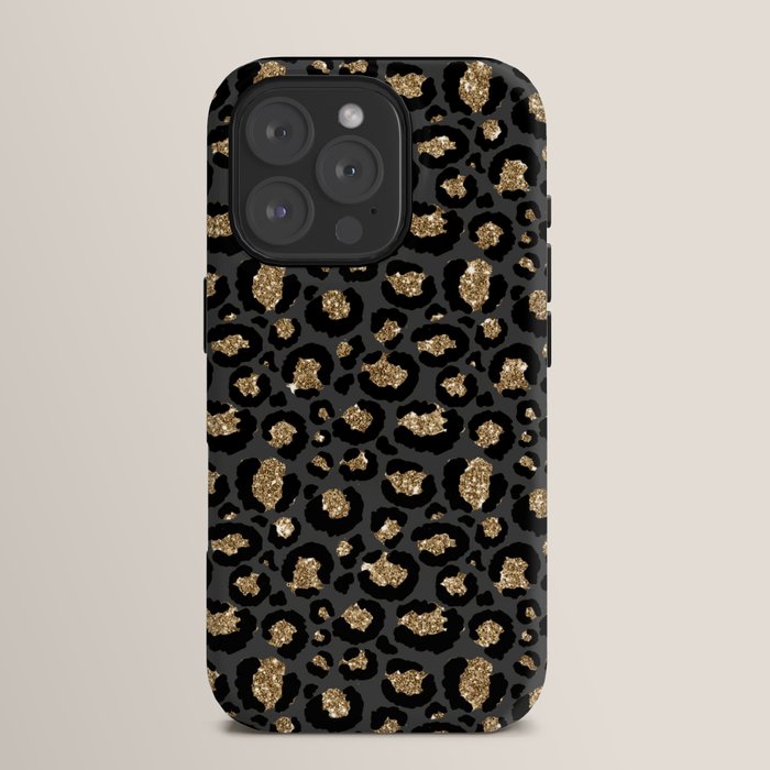 Black Gold Leopard Print Pattern iPhone Case Gallery Image 15