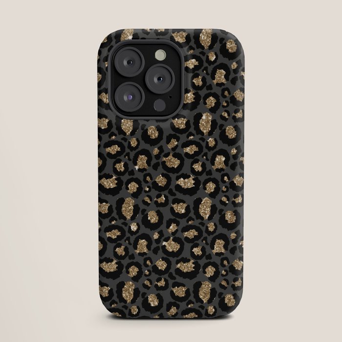 Black Gold Leopard Print Pattern iPhone Case Gallery Image 19