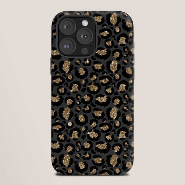 Black Gold Leopard Print Pattern iPhone Case Gallery Image 12
