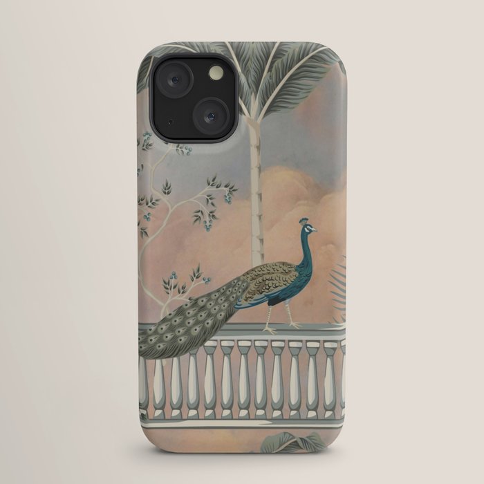 Chinoiserie Palatial Peacock Garden Peach Cloud Sky iPhone Case Gallery Image 17