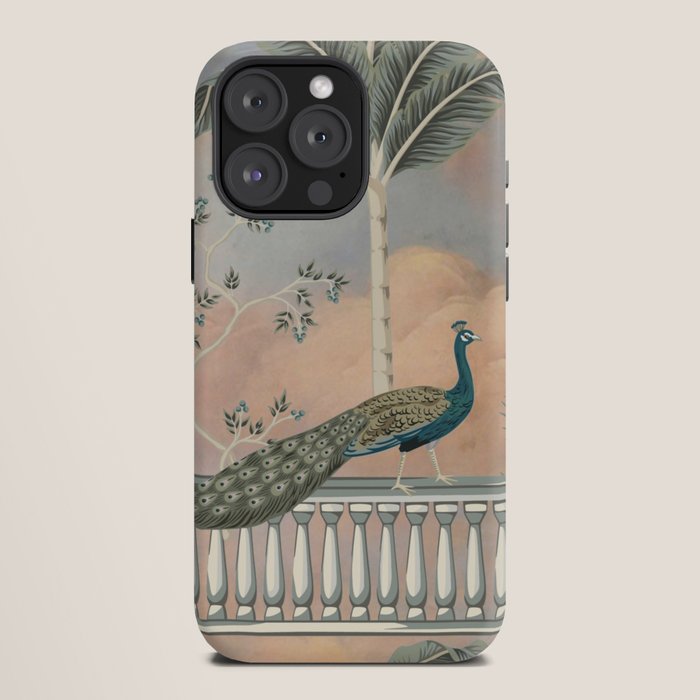 Chinoiserie Palatial Peacock Garden Peach Cloud Sky iPhone Case Gallery Image 12