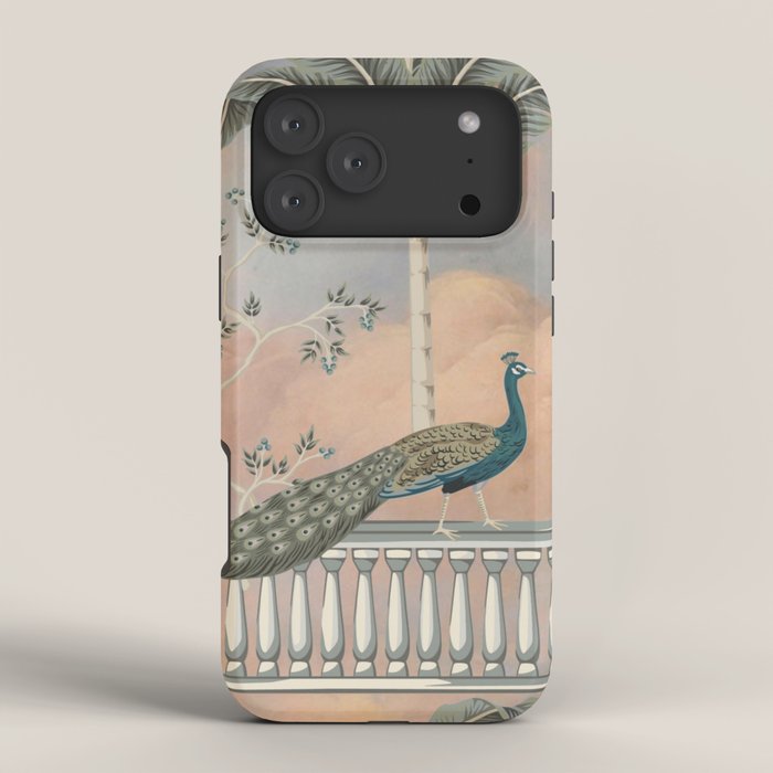 Chinoiserie Palatial Peacock Garden Peach Cloud Sky iPhone Case Gallery Image 4