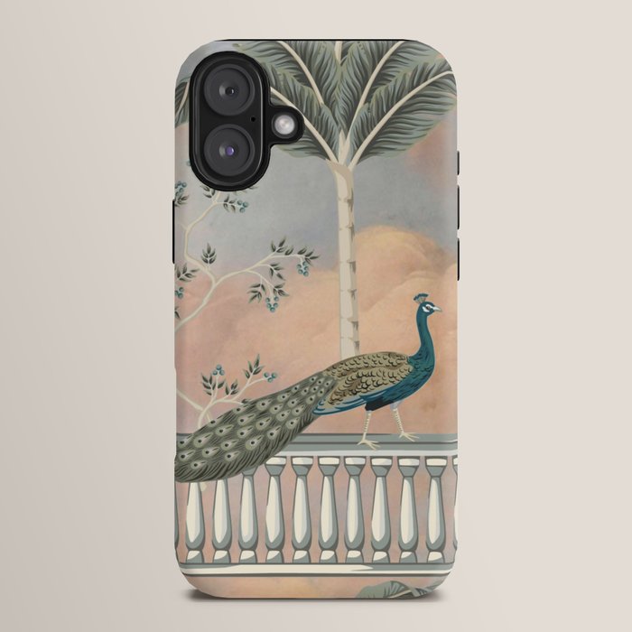 Chinoiserie Palatial Peacock Garden Peach Cloud Sky iPhone Case Gallery Image 14