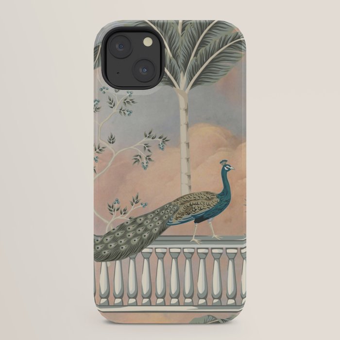 Chinoiserie Palatial Peacock Garden Peach Cloud Sky iPhone Case Gallery Image 30
