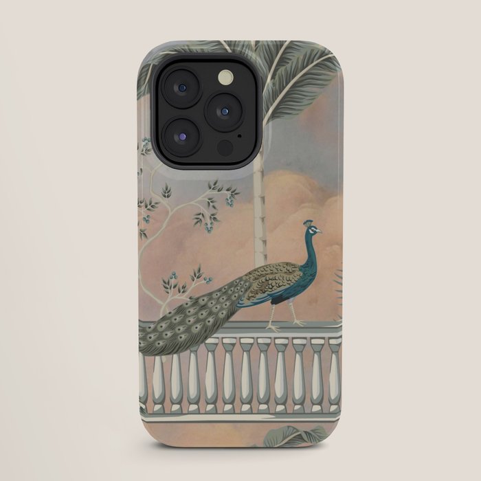 Chinoiserie Palatial Peacock Garden Peach Cloud Sky iPhone Case Gallery Image 27