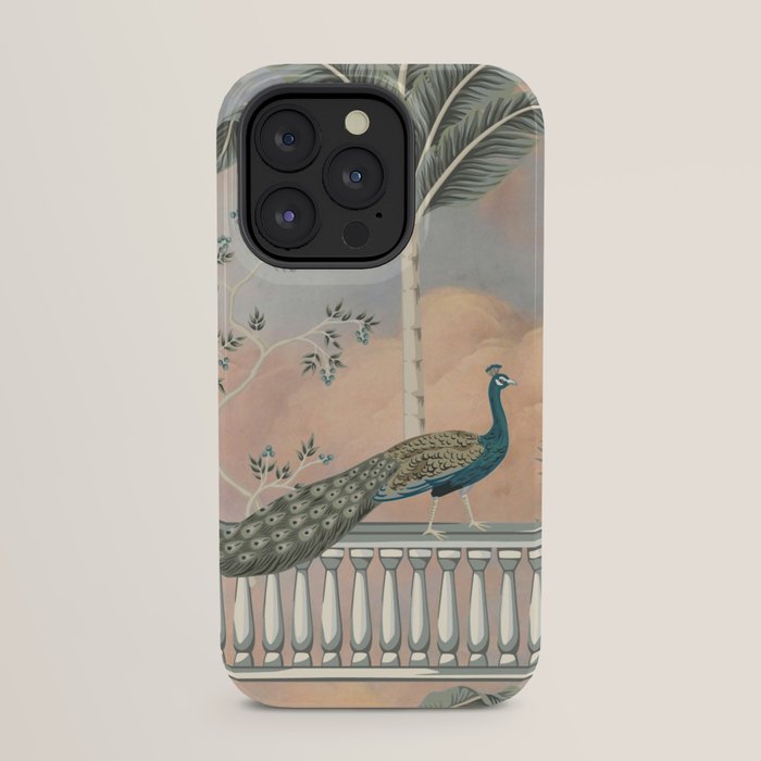 Chinoiserie Palatial Peacock Garden Peach Cloud Sky iPhone Case Gallery Image 23