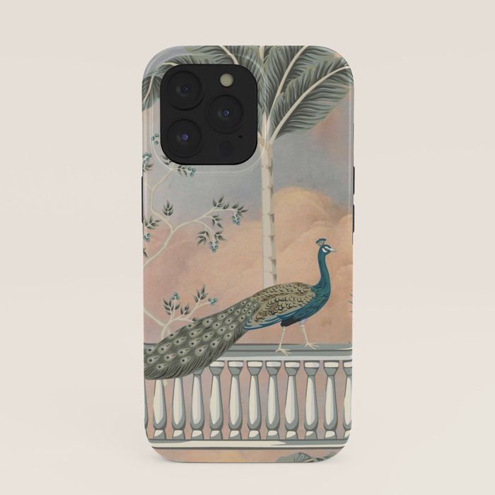 Chinoiserie Palatial Peacock Garden Peach Cloud Sky iPhone Case Gallery Image 39