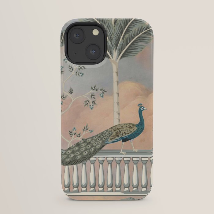 Chinoiserie Palatial Peacock Garden Peach Cloud Sky iPhone Case Gallery Image 29