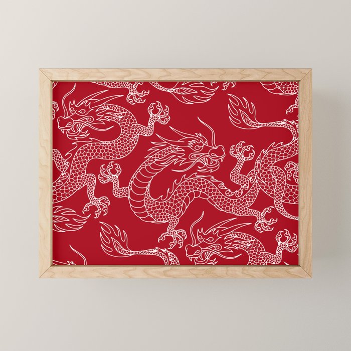 Lunar Year White Dragon Mini Art Print Gallery Image 1