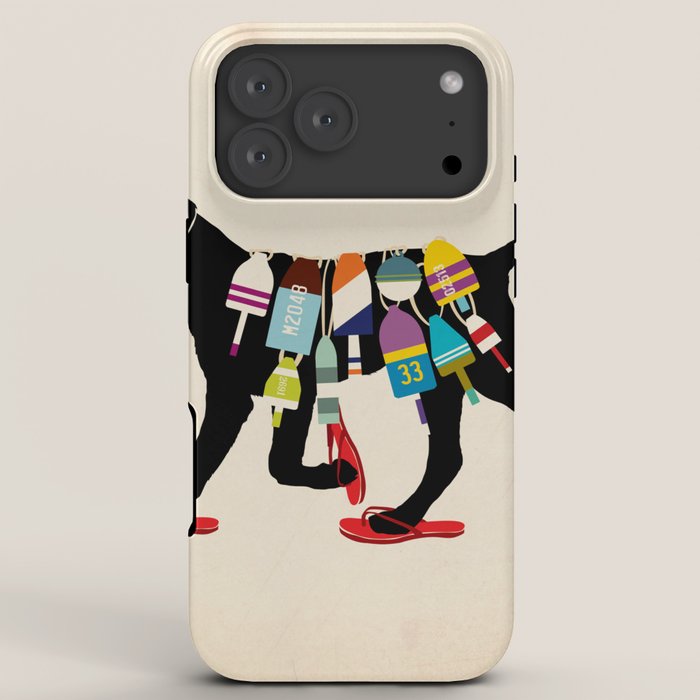 Black dog lab labrador buoy nautical beach ocean sandals flip flop art iPhone Case Gallery Image 8