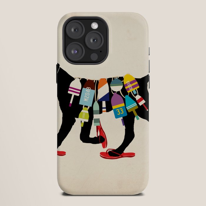 Black dog lab labrador buoy nautical beach ocean sandals flip flop art iPhone Case Gallery Image 12