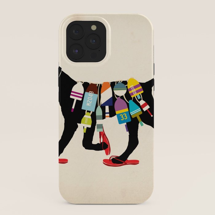 Black dog lab labrador buoy nautical beach ocean sandals flip flop art iPhone Case Gallery Image 40
