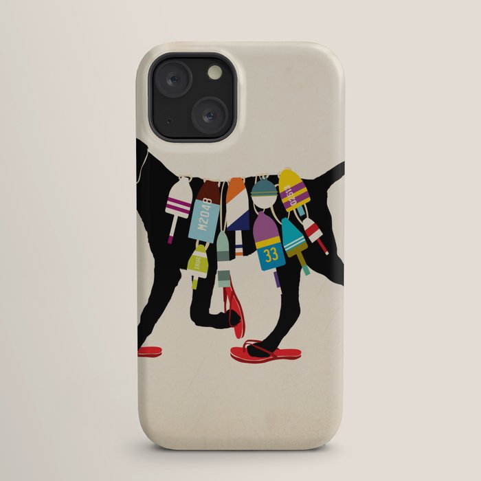 Black dog lab labrador buoy nautical beach ocean sandals flip flop art iPhone Case Gallery Image 17