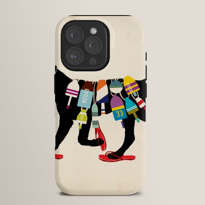 Black dog lab labrador buoy nautical beach ocean sandals flip flop art iPhone Case Gallery Image 15