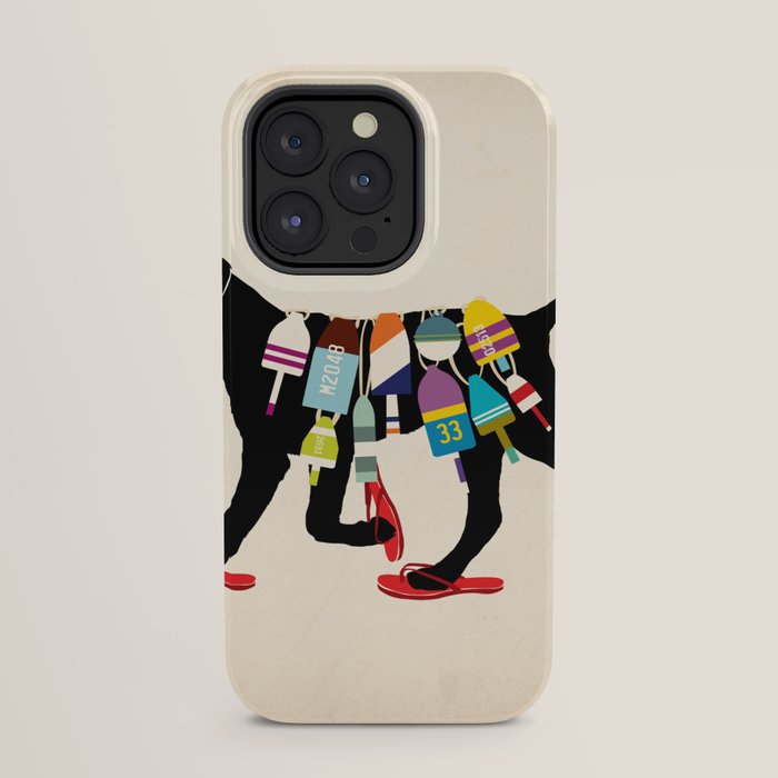 Black dog lab labrador buoy nautical beach ocean sandals flip flop art iPhone Case Gallery Image 23