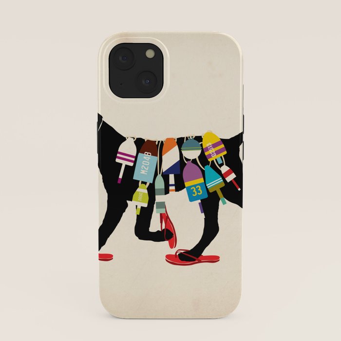 Black dog lab labrador buoy nautical beach ocean sandals flip flop art iPhone Case Gallery Image 37