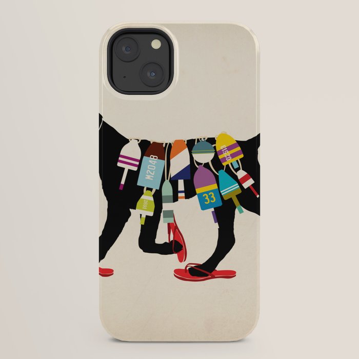 Black dog lab labrador buoy nautical beach ocean sandals flip flop art iPhone Case Gallery Image 30
