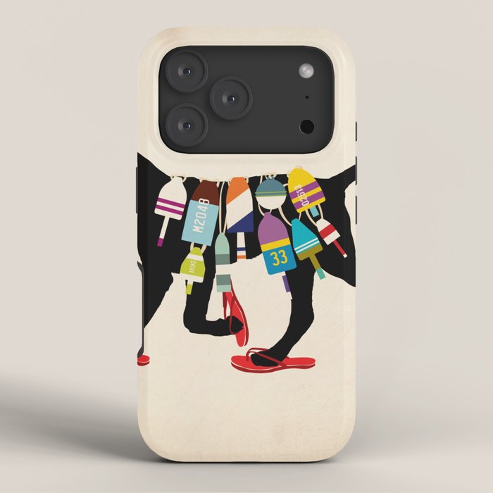 Black dog lab labrador buoy nautical beach ocean sandals flip flop art iPhone Case Gallery Image 3