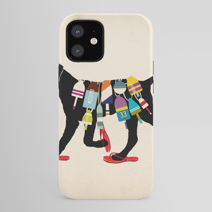 Black dog lab labrador buoy nautical beach ocean sandals flip flop art iPhone Case Gallery Image 41