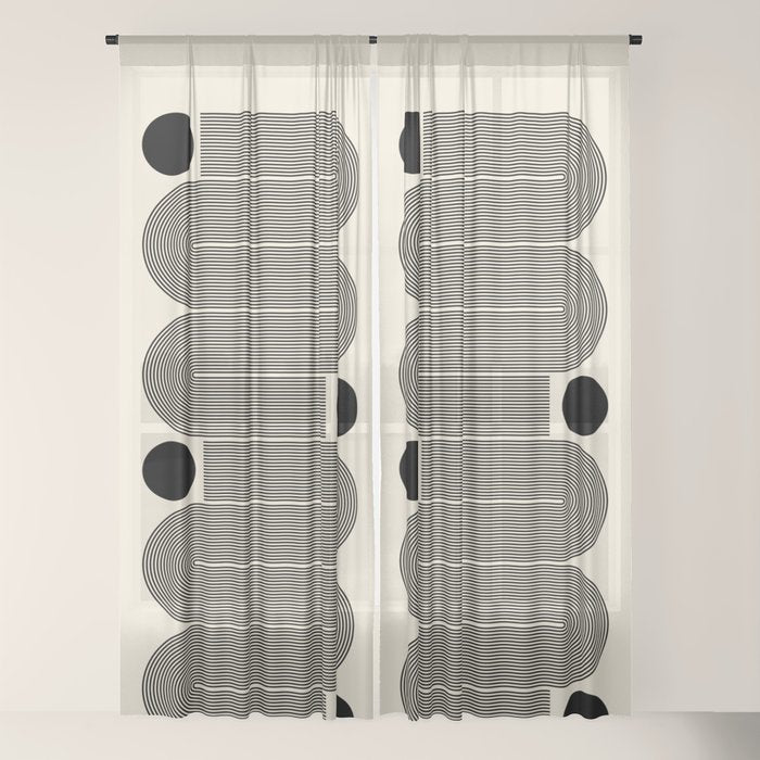 Abstraction_LINE_BLACK_DOT_VISUAL_ART_Minimlism_001A Window Curtain Gallery Image 18