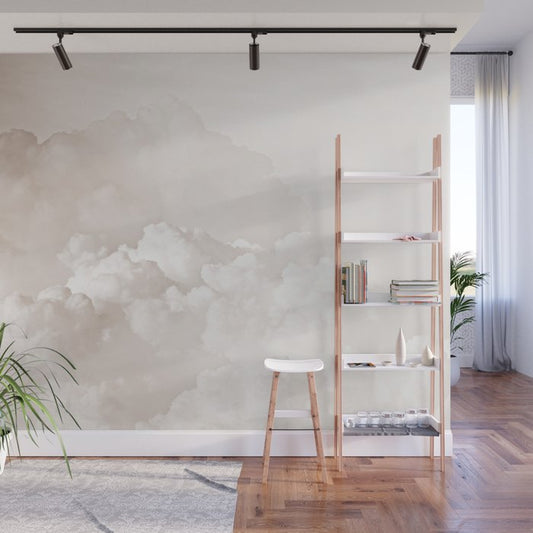 COTTON CANDY CLOUDS BEIGE by Monika Strigel Wall Mural Gallery Image 1