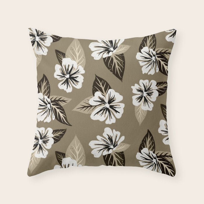 Mountain Wild Flowers - Sepia Throw Pillow Gallery Image 6