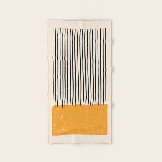 Mid Century Modern Minimalist Rothko Inspired Color Field With Lines Geometric Style Bath Towel Gallery Image 2