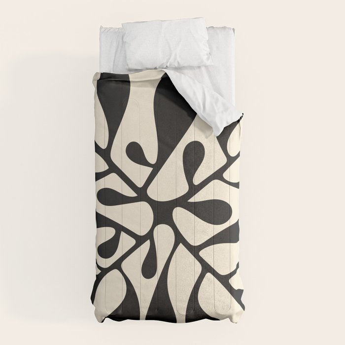 Matisse Inspired Abstract Cut Outs black Comforter Gallery Image 5