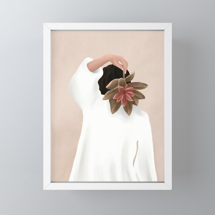 With a Flower Mini Art Print Gallery Image 4