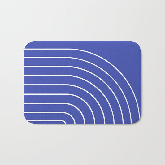 Minimal Arch XXI Bright Blue Modern Geometric Lines Bath Mat Gallery Image 1