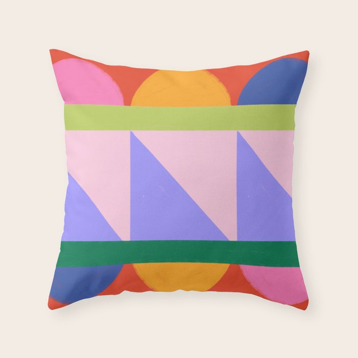 Folk Art Color Block Throw Pillow Gallery Image 6