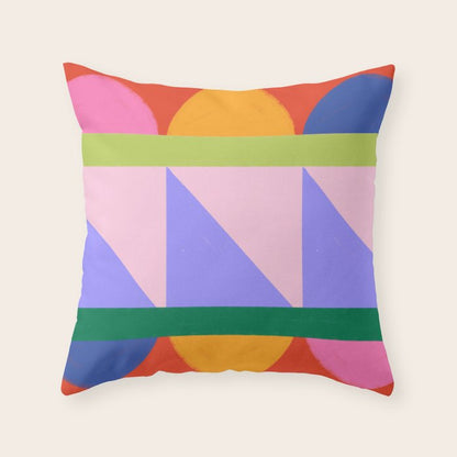 Folk Art Color Block Throw Pillow Gallery Image 6