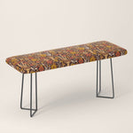 Retro 1970s Brown & Orange Mushrooms & Flowers Bench Gallery Image 1