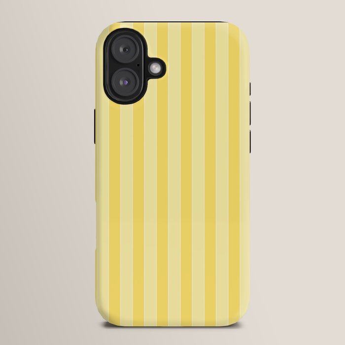 Contemporary Cottage Stripes Vertical Pattern in Yellow and White iPhone Case Gallery Image 14
