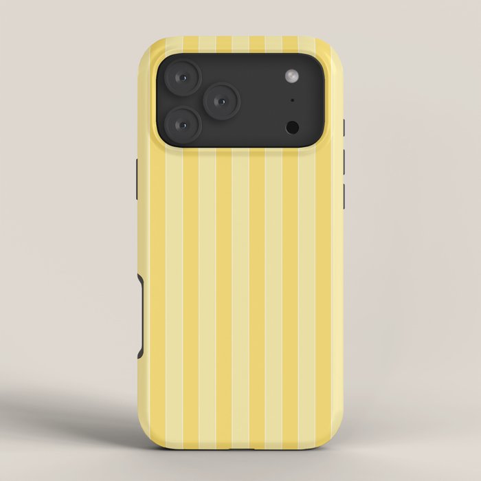 Contemporary Cottage Stripes Vertical Pattern in Yellow and White iPhone Case Gallery Image 4