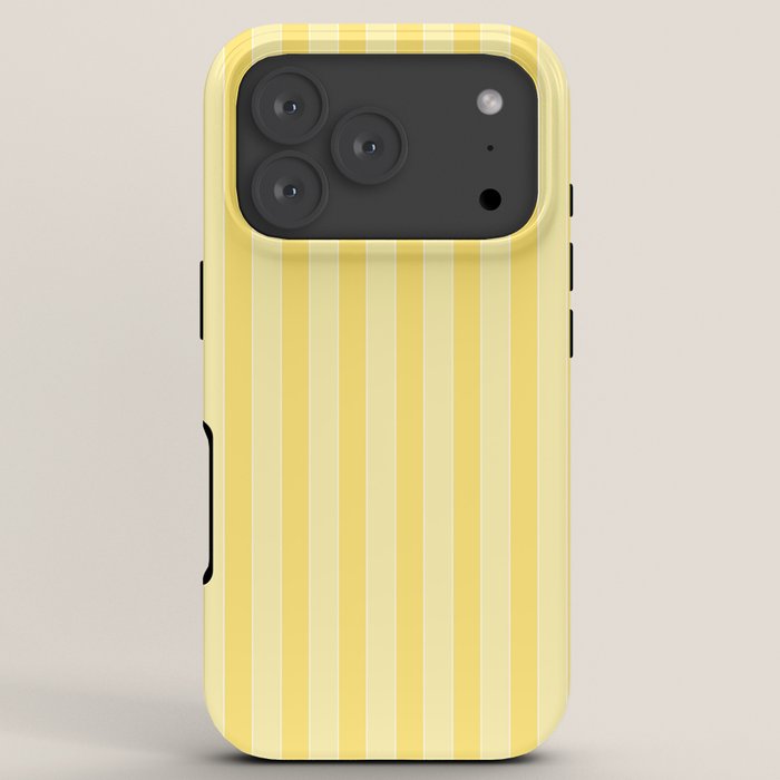 Contemporary Cottage Stripes Vertical Pattern in Yellow and White iPhone Case Gallery Image 7