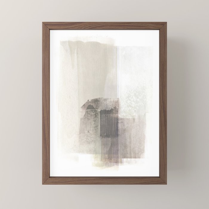 Beige and Brown Minimalist Abstract Painting Mini Art Print Gallery Image 2