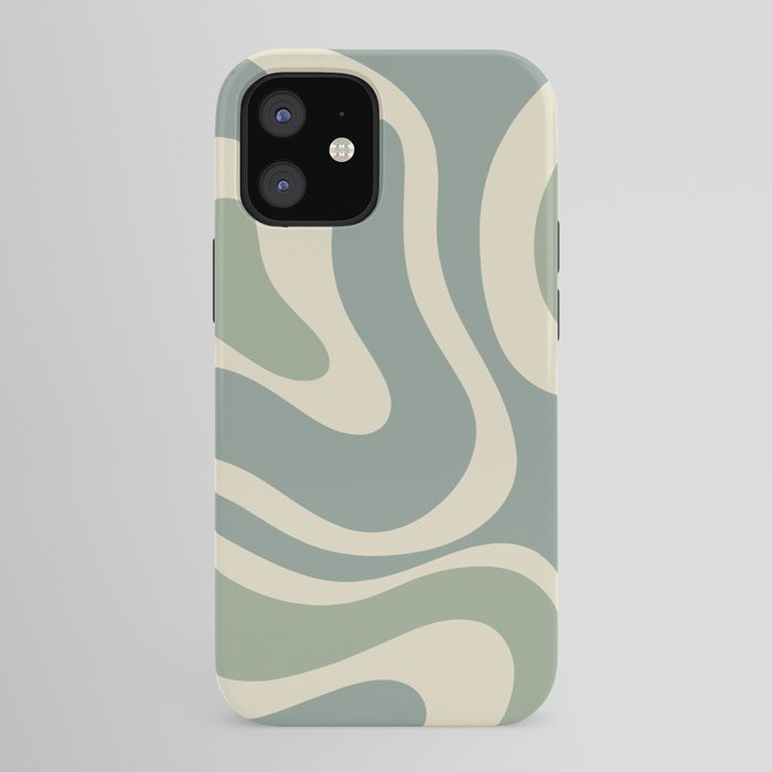 Modern Retro Liquid Swirl Abstract in Eucalyptus Green iPhone Case Gallery Image 41