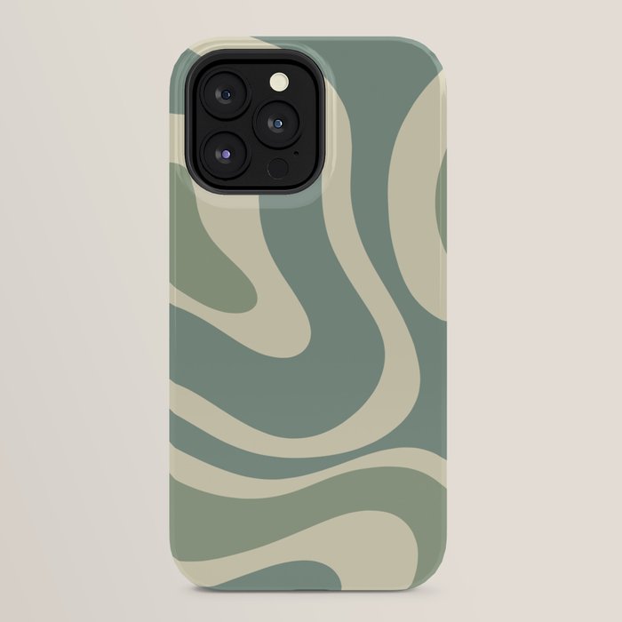 Modern Retro Liquid Swirl Abstract in Eucalyptus Green iPhone Case Gallery Image 32