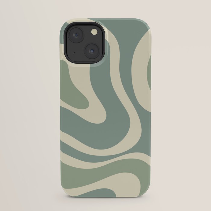 Modern Retro Liquid Swirl Abstract in Eucalyptus Green iPhone Case Gallery Image 29