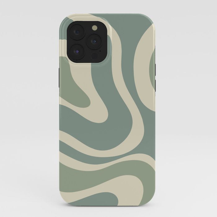 Modern Retro Liquid Swirl Abstract in Eucalyptus Green iPhone Case Gallery Image 40