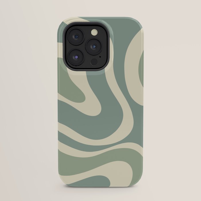 Modern Retro Liquid Swirl Abstract in Eucalyptus Green iPhone Case Gallery Image 31